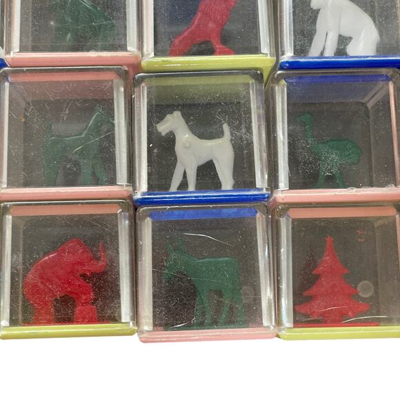 Vintage Kusan Koo Zoo Clear Plastic Blocks Animals Rattle Inside 1950s Toy READ - Picture 13 of 16